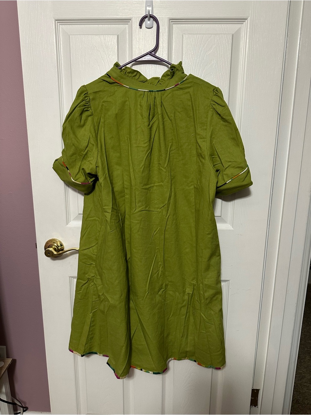 Gigio Large NWT Green Mini Dress with Multicolor Cutout Embellishments - Picture 4 of 6